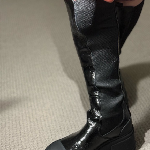 GANNI Black Chunky Knee High Boots Size 41 NEW $675 Retail Platform Lug Sole - Picture 12 of 16
